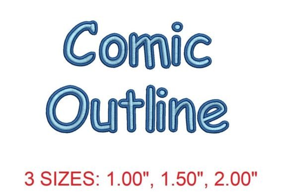 Comic Outline Embroidery Font